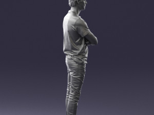 male actor in dark tights 0381 3D Model