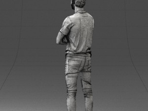 male actor in dark tights 0381 3D Model