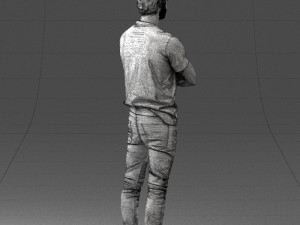male actor in dark tights 0381 3D Model