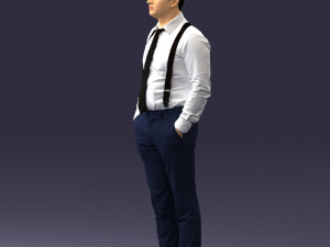 guy in trousers with suspenders 0380 3D 모델