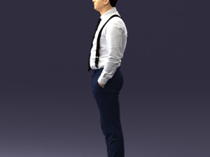 guy in trousers with suspenders 0380 3D 모델