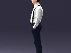 guy in trousers with suspenders 0380 3D Model