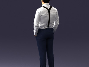 guy in trousers with suspenders 0380 3D 모델