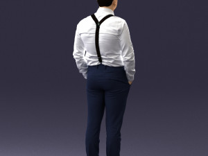 guy in trousers with suspenders 0380 3D 모델