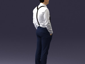 guy in trousers with suspenders 0380 3D 모델