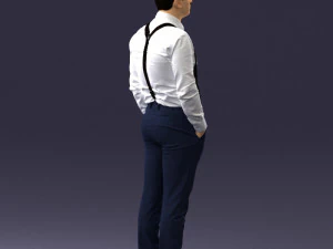 guy in trousers with suspenders 0380 3D Model