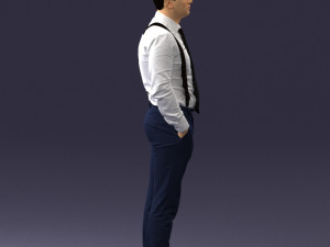 guy in trousers with suspenders 0380 3D 모델