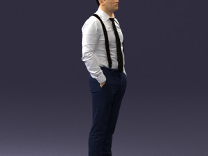 guy in trousers with suspenders 0380 3D 모델