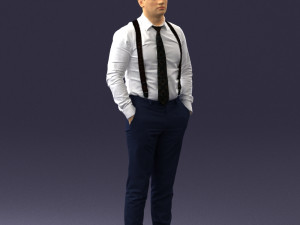 guy in trousers with suspenders 0380 3D 모델