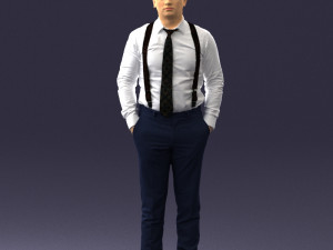 guy in trousers with suspenders 0380 3D 모델
