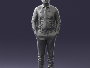 guy in trousers with suspenders 0380 3D 모델