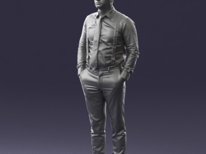 guy in trousers with suspenders 0380 3D 모델