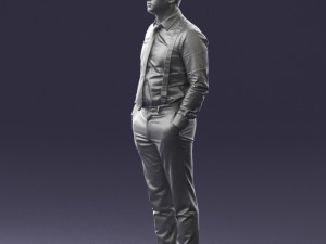 guy in trousers with suspenders 0380 3D 모델