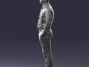 guy in trousers with suspenders 0380 3D 모델