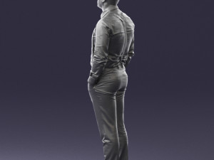guy in trousers with suspenders 0380 3D 모델