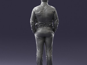 guy in trousers with suspenders 0380 3D 모델