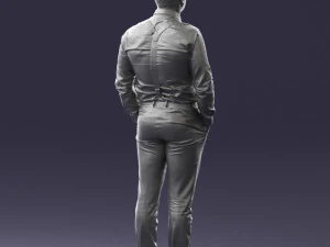 guy in trousers with suspenders 0380 3D Model