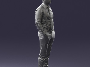 guy in trousers with suspenders 0380 3D 모델