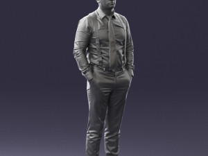 guy in trousers with suspenders 0380 3D 모델
