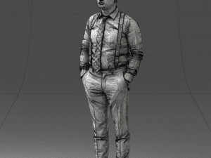 guy in trousers with suspenders 0380 3D 모델