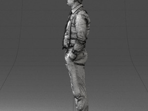 guy in trousers with suspenders 0380 3D 모델