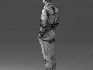 guy in trousers with suspenders 0380 3D 모델