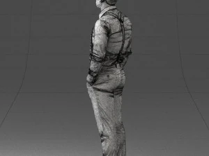 guy in trousers with suspenders 0380 3D Model