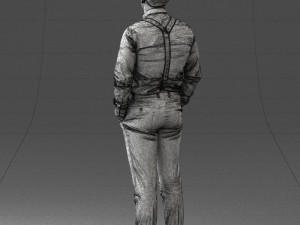 guy in trousers with suspenders 0380 3D 모델