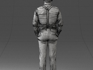 guy in trousers with suspenders 0380 3D 모델