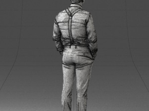 guy in trousers with suspenders 0380 3D 모델