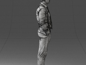 guy in trousers with suspenders 0380 3D 모델