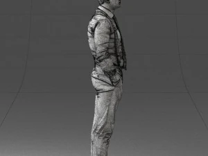 guy in trousers with suspenders 0380 3D Model