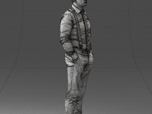 guy in trousers with suspenders 0380 3D 모델