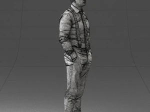 guy in trousers with suspenders 0380 3D Model