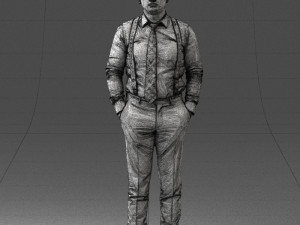 guy in trousers with suspenders 0380 3D 모델