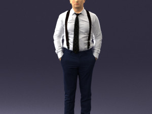 guy in trousers with suspenders 0380 3d print ready 3D प्रिंट मॉडल