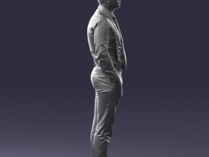 guy in trousers with suspenders 0380 3d print ready 3Dプリントモデル