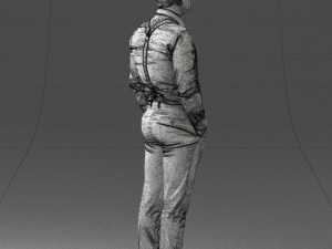 guy in trousers with suspenders 0380 3d print ready 3Dプリントモデル