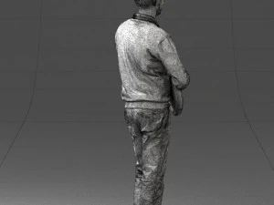 male guitarist in shiny pants 0382 3D Model