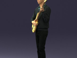 male guitarist in shiny pants 0382 3d print ready Modelo de Impressão 3D