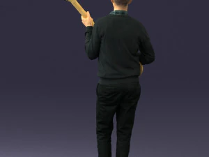male guitarist in shiny pants 0382 3d print ready 3D Print Model