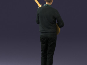 male guitarist in shiny pants 0382 3d print ready Modelo de Impressão 3D