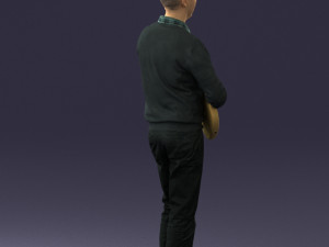 male guitarist in shiny pants 0382 3d print ready Modelo de Impressão 3D