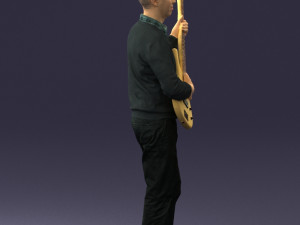 male guitarist in shiny pants 0382 3d print ready Modelo de Impressão 3D