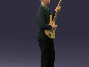 male guitarist in shiny pants 0382 3d print ready 3D Print Model