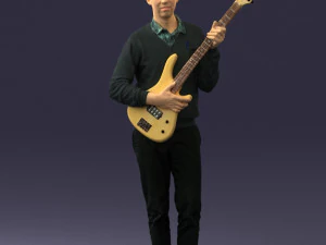 male guitarist in shiny pants 0382 3d print ready 3D Print Model