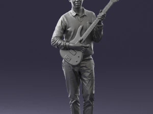 male guitarist in shiny pants 0382 3d print ready 3D Print Model