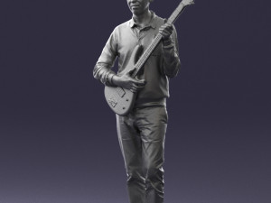 male guitarist in shiny pants 0382 3d print ready Modelo de Impressão 3D