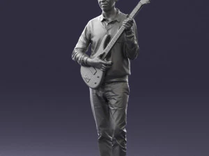 male guitarist in shiny pants 0382 3d print ready 3D Print Model
