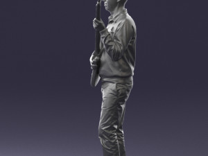 male guitarist in shiny pants 0382 3d print ready Modelo de Impressão 3D